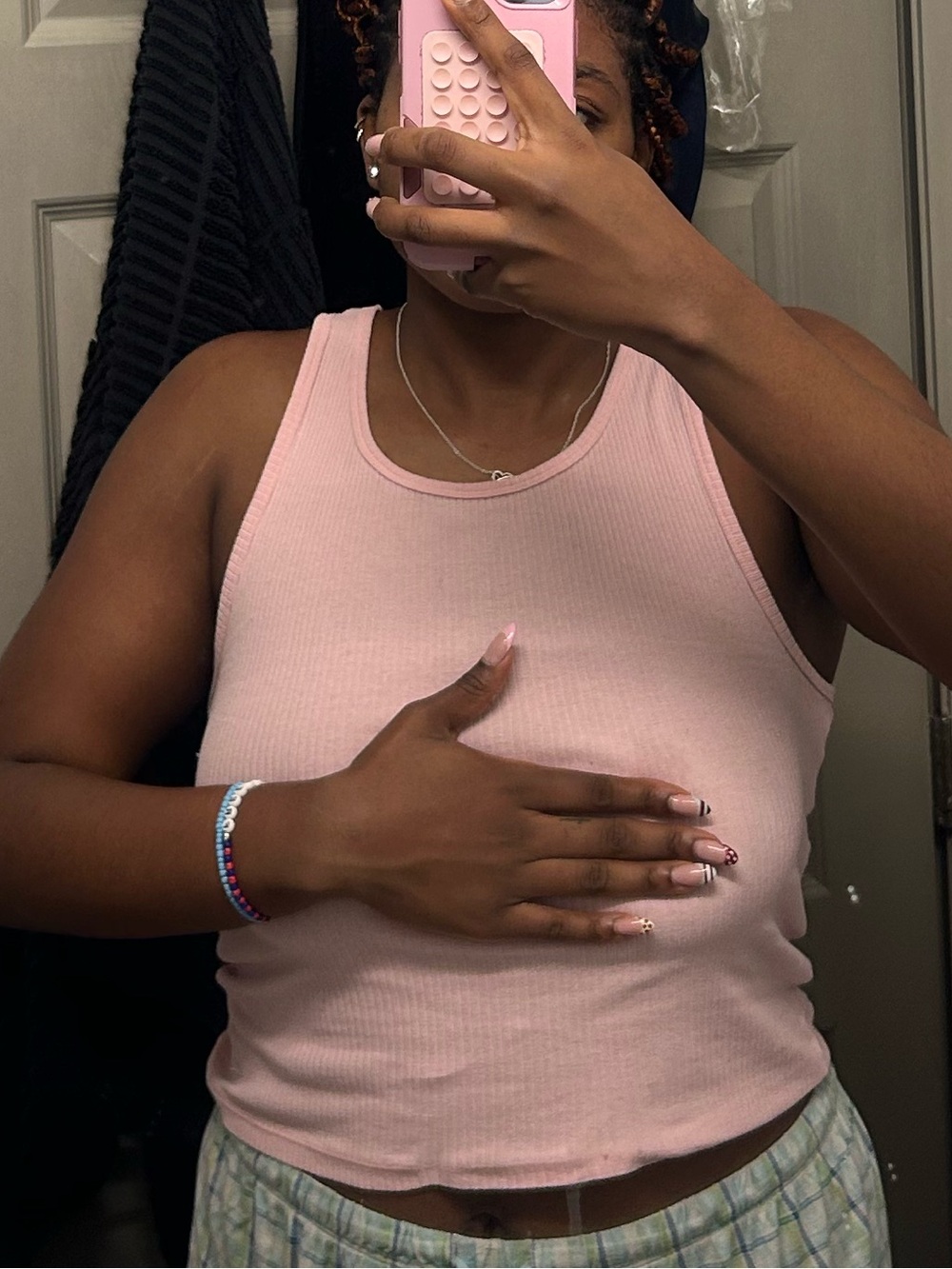 Light Pink Ribbed Tank Top